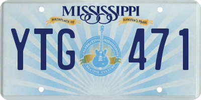 MS license plate YTG471