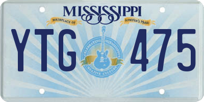 MS license plate YTG475