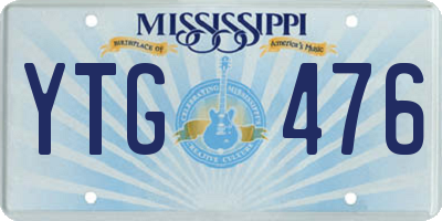 MS license plate YTG476