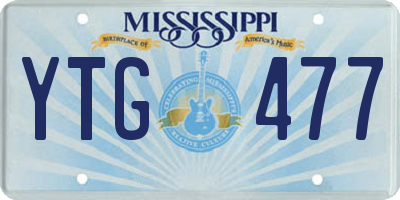 MS license plate YTG477