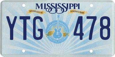 MS license plate YTG478