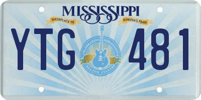 MS license plate YTG481