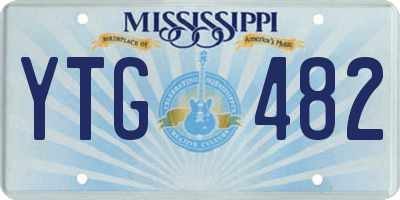 MS license plate YTG482