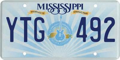 MS license plate YTG492