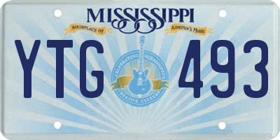 MS license plate YTG493