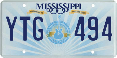 MS license plate YTG494