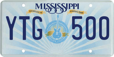 MS license plate YTG500