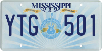 MS license plate YTG501