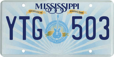 MS license plate YTG503