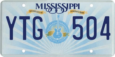MS license plate YTG504
