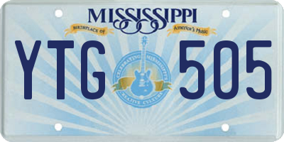 MS license plate YTG505