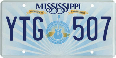 MS license plate YTG507