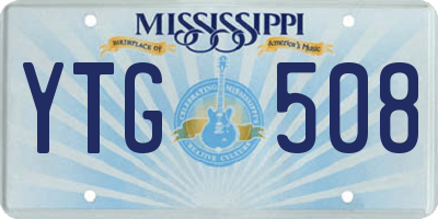MS license plate YTG508