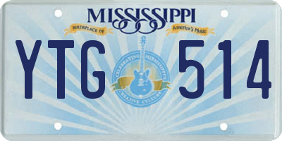 MS license plate YTG514
