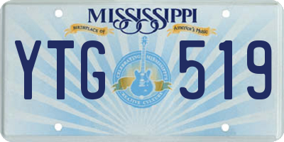 MS license plate YTG519