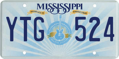 MS license plate YTG524