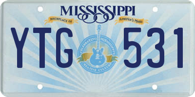 MS license plate YTG531
