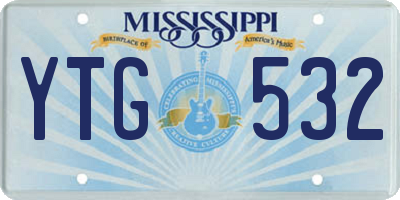 MS license plate YTG532