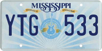 MS license plate YTG533