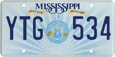 MS license plate YTG534
