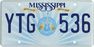 MS license plate YTG536