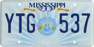 MS license plate YTG537