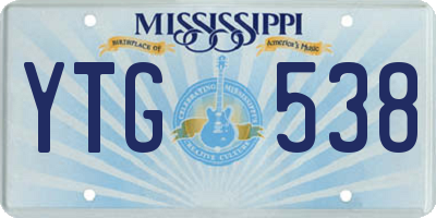 MS license plate YTG538