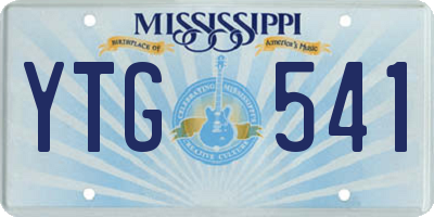 MS license plate YTG541