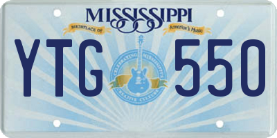 MS license plate YTG550