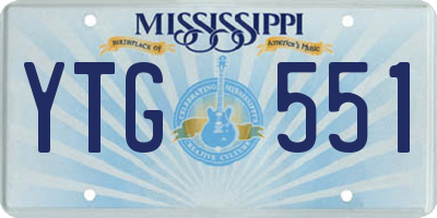 MS license plate YTG551