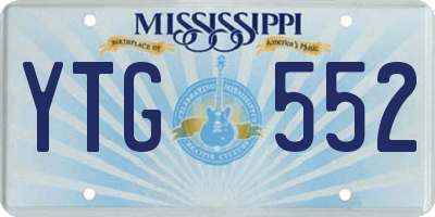 MS license plate YTG552