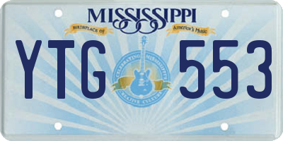 MS license plate YTG553