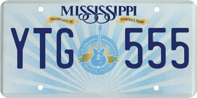 MS license plate YTG555