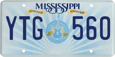 MS license plate YTG560