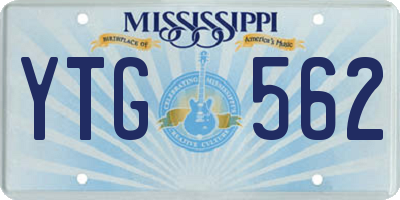 MS license plate YTG562