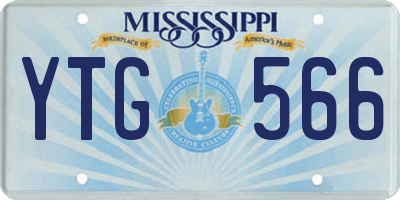 MS license plate YTG566