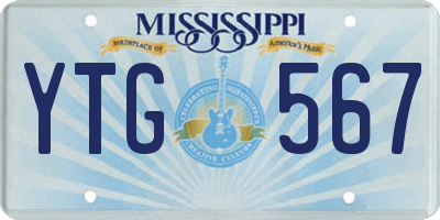 MS license plate YTG567