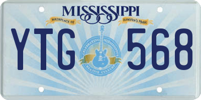 MS license plate YTG568