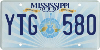 MS license plate YTG580