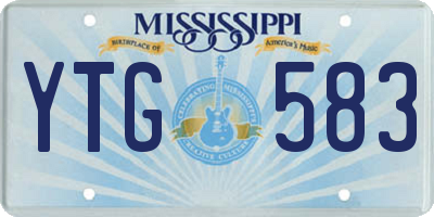 MS license plate YTG583