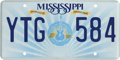 MS license plate YTG584