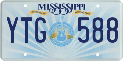 MS license plate YTG588