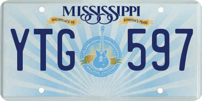 MS license plate YTG597
