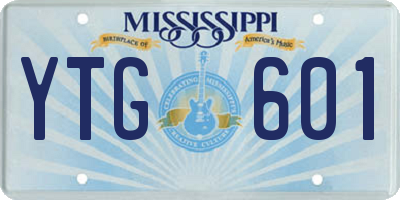 MS license plate YTG601