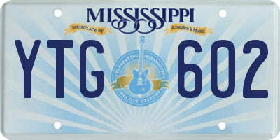 MS license plate YTG602