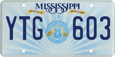 MS license plate YTG603
