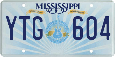 MS license plate YTG604