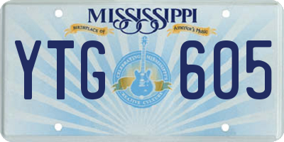 MS license plate YTG605