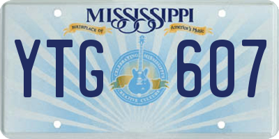 MS license plate YTG607