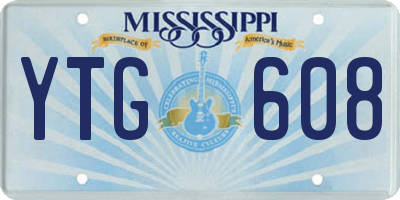 MS license plate YTG608
